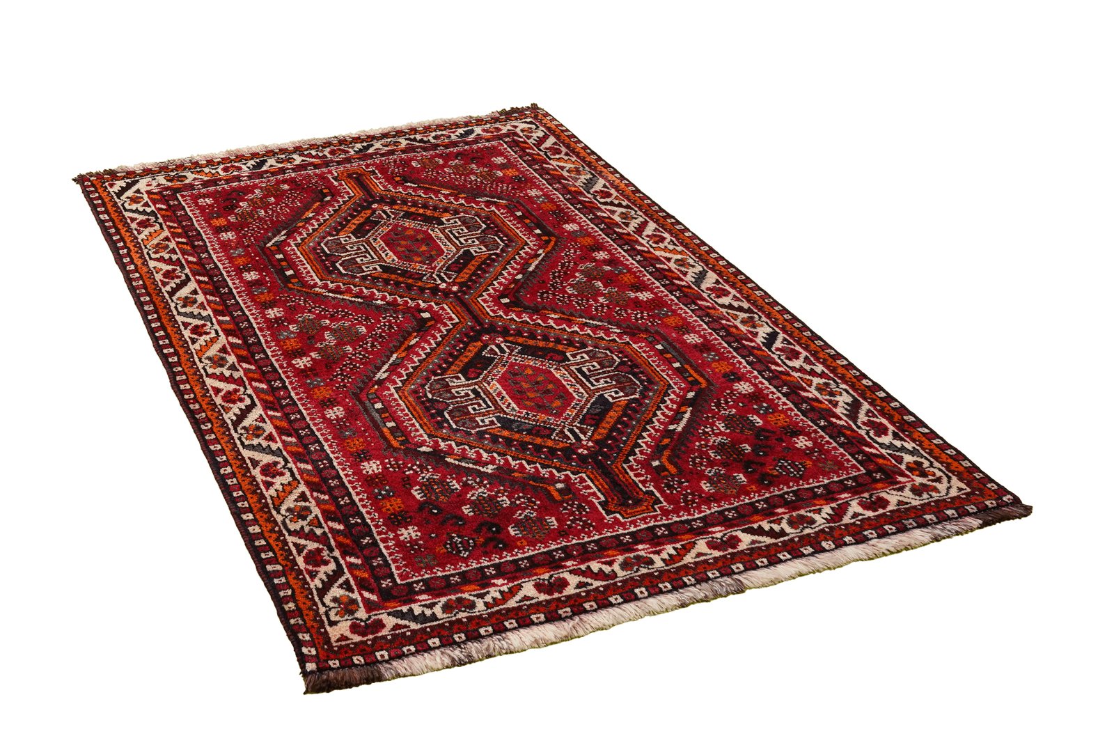 Gashgai — Hand-knotted, 105x151 cm, Red, 100% Virgin Wool | View 4