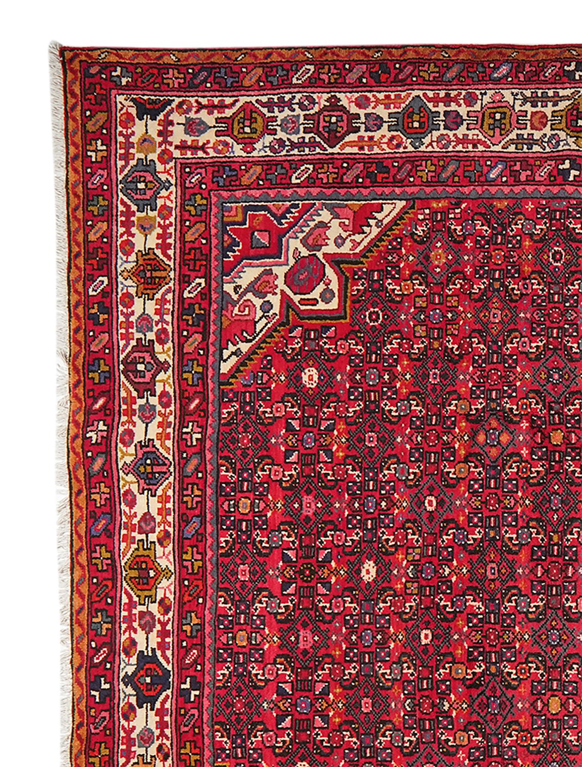 Hosseinabad — Hand-knotted, 222x307 cm, Red, 100% Virgin Wool | View 3