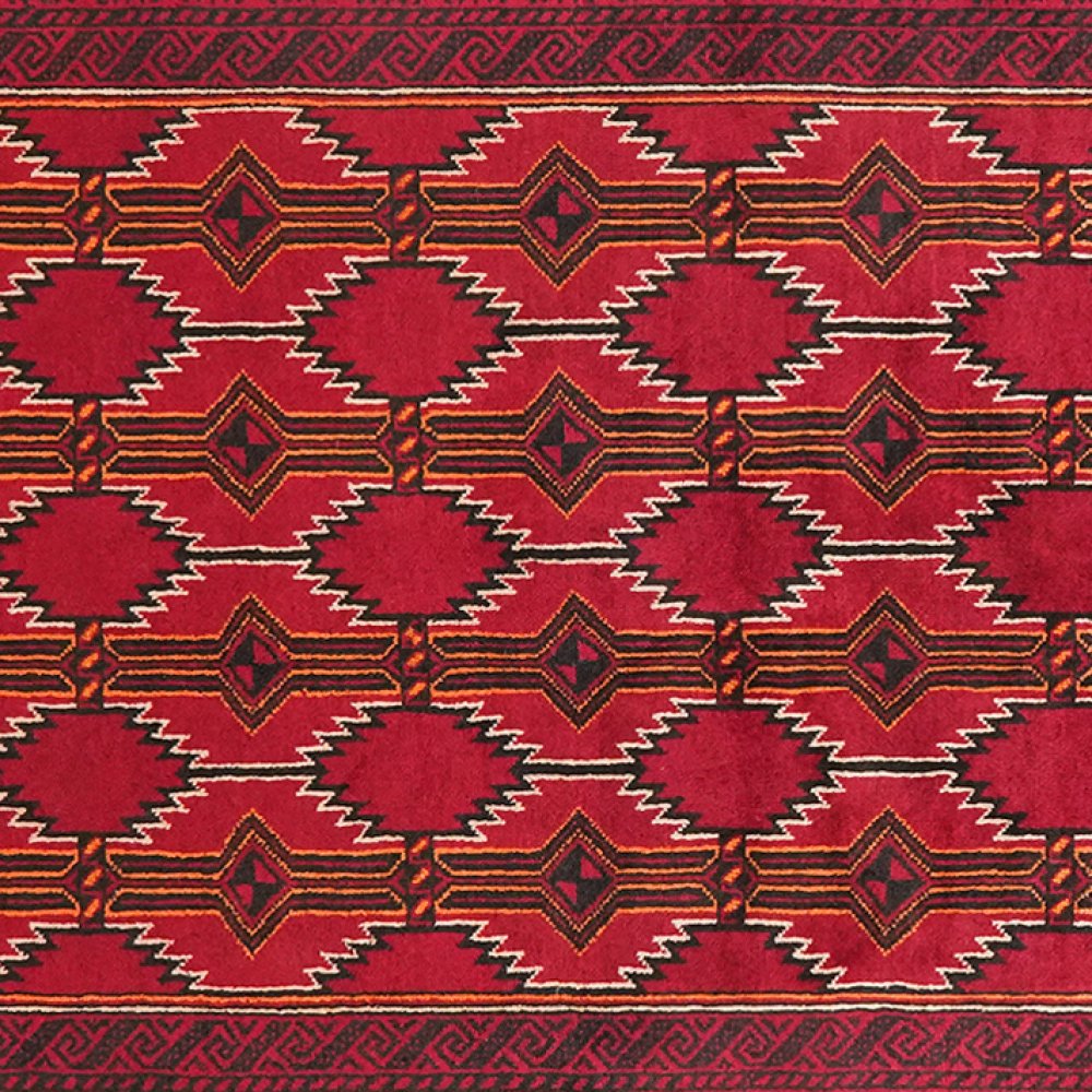 Belutch — Hand-knotted, 112x228 cm, Red, 100% Virgin Wool | View 4