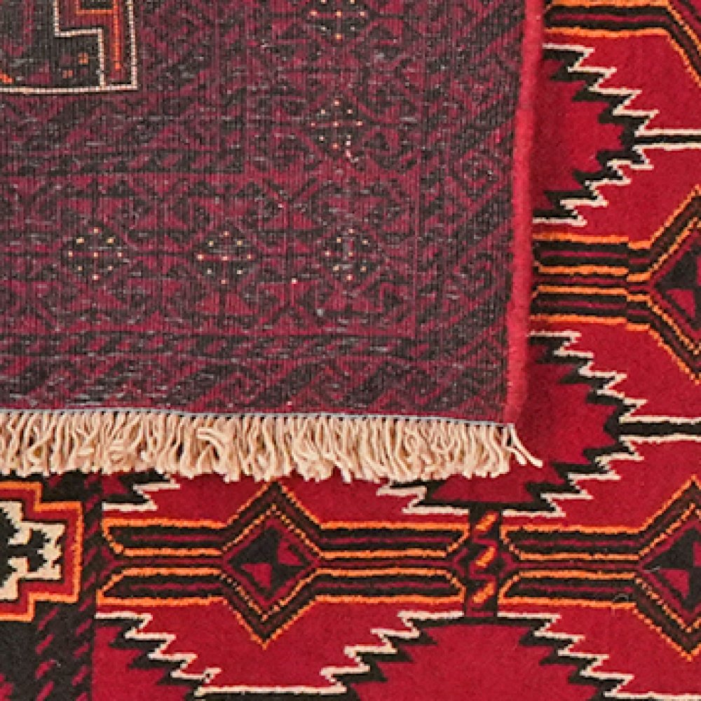 Belutch — Hand-knotted, 112x228 cm, Red, 100% Virgin Wool | View 6