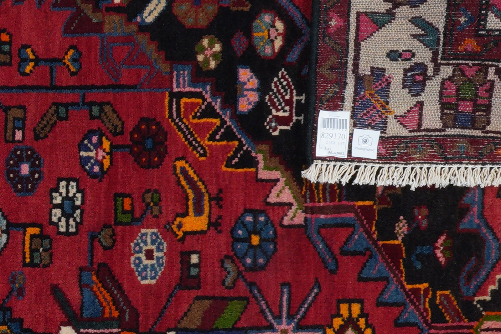 Toysarghan — Hand-knotted, 147x235 cm, Red, 100% Virgin Wool | View 6