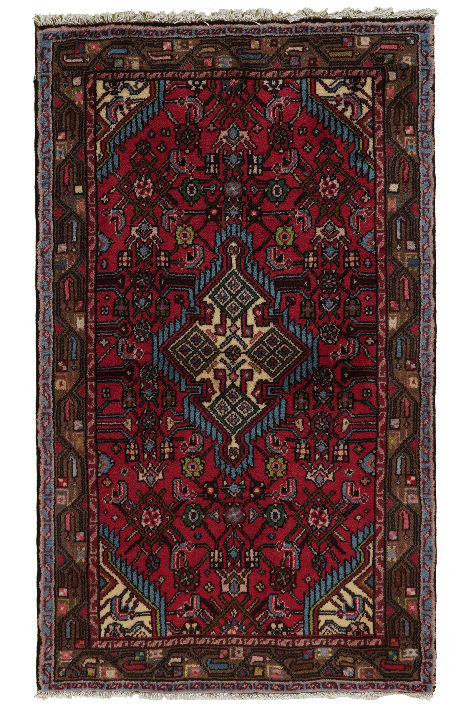 Assadabad — Hand-knotted, 77x131 cm, Red, 100% Virgin Wool | Main view
