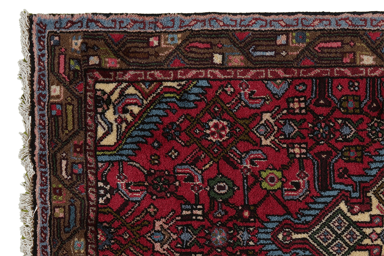 Assadabad — Hand-knotted, 77x131 cm, Red, 100% Virgin Wool | View 3