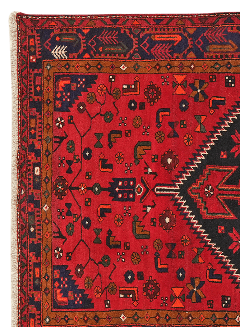 Khamseh — Hand-knotted, 141x238 cm, Blue, 100% Virgin Wool | View 3