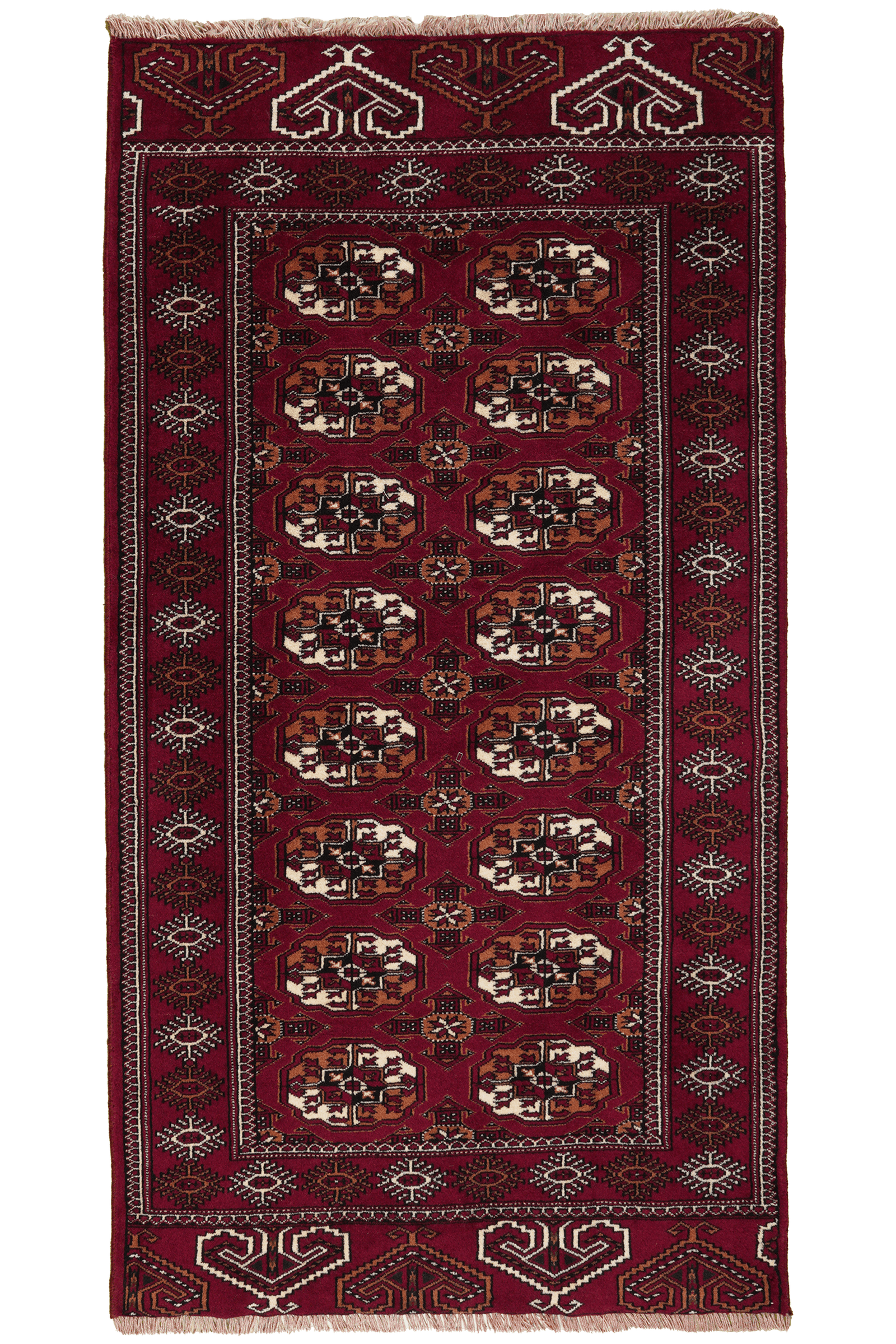 Turkman — Hand-knotted, 102x192 cm, Red, 100% Virgin Wool | Main view