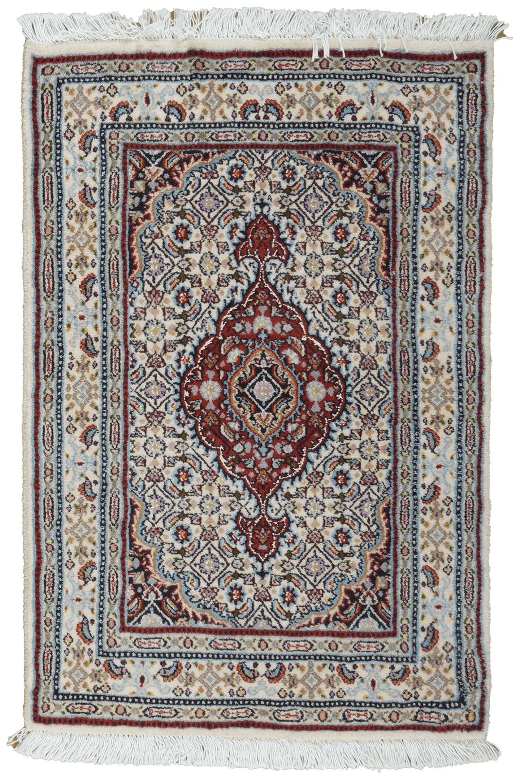 Moud Mahi — Hand-knotted, 59x88 cm, Beige, 100% Virgin Wool | Main view