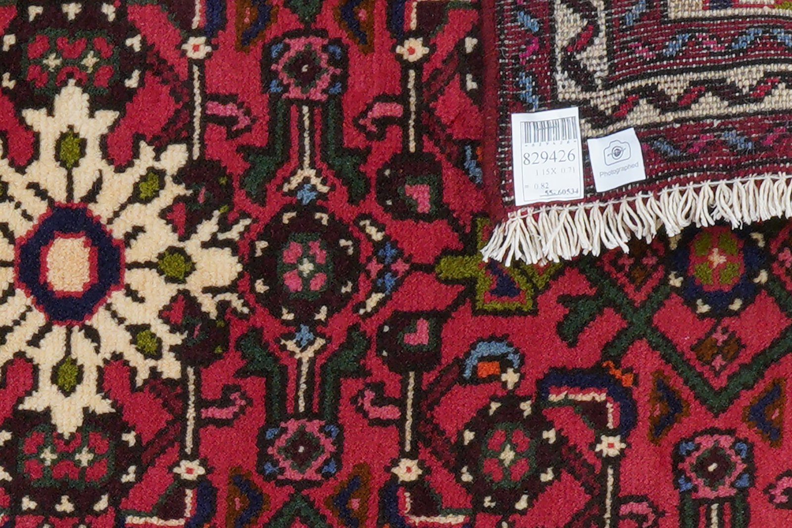 Hosseinabad — Hand-knotted, 71x115 cm, Red, 100% Virgin Wool | View 6