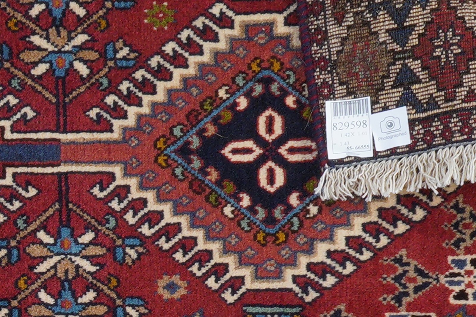 Yalameh — Hand-knotted, 101x142 cm, Red, 100% Virgin Wool | View 6