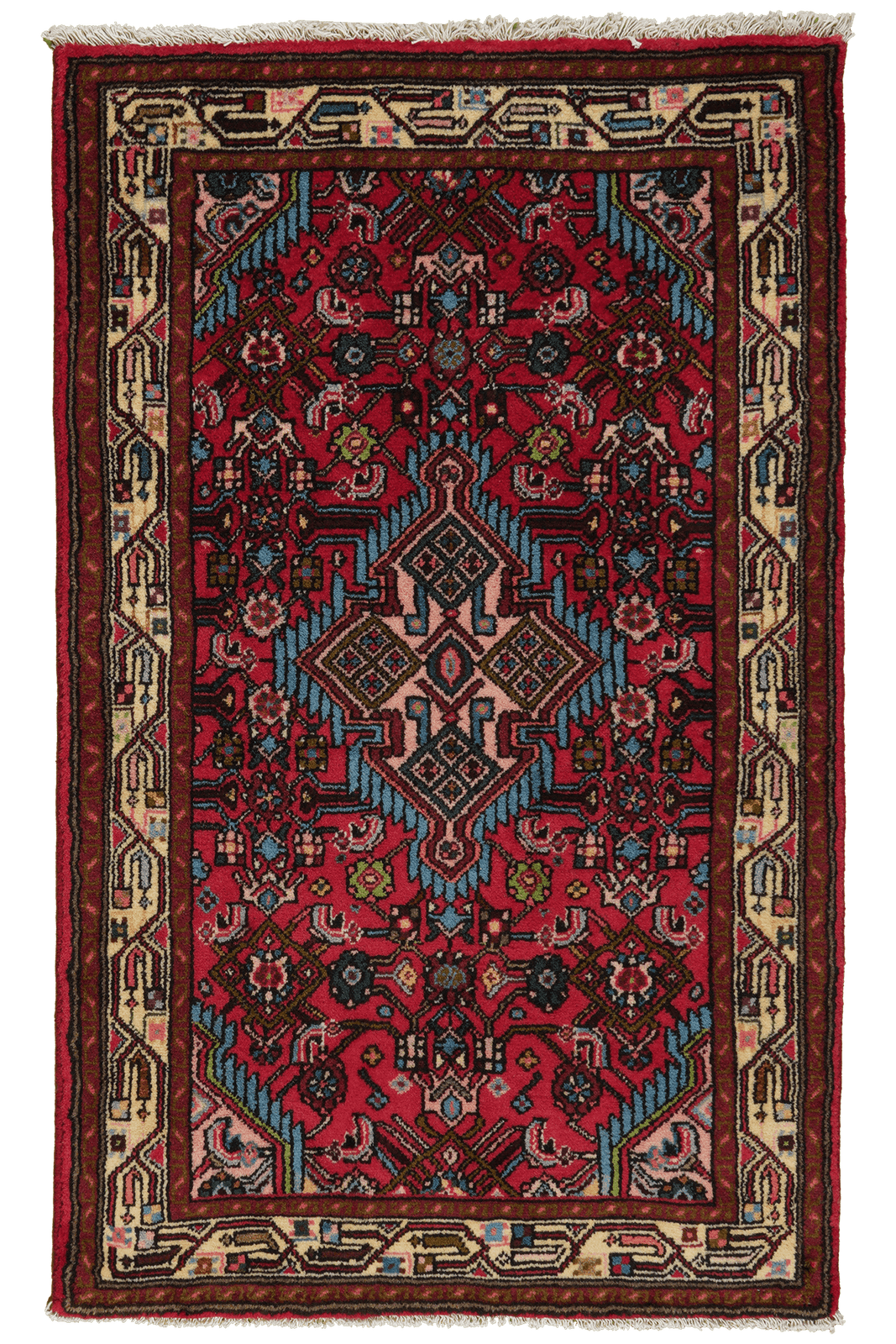 Assadabad — Hand-knotted, 80x129 cm, Red, 100% Virgin Wool | Main view