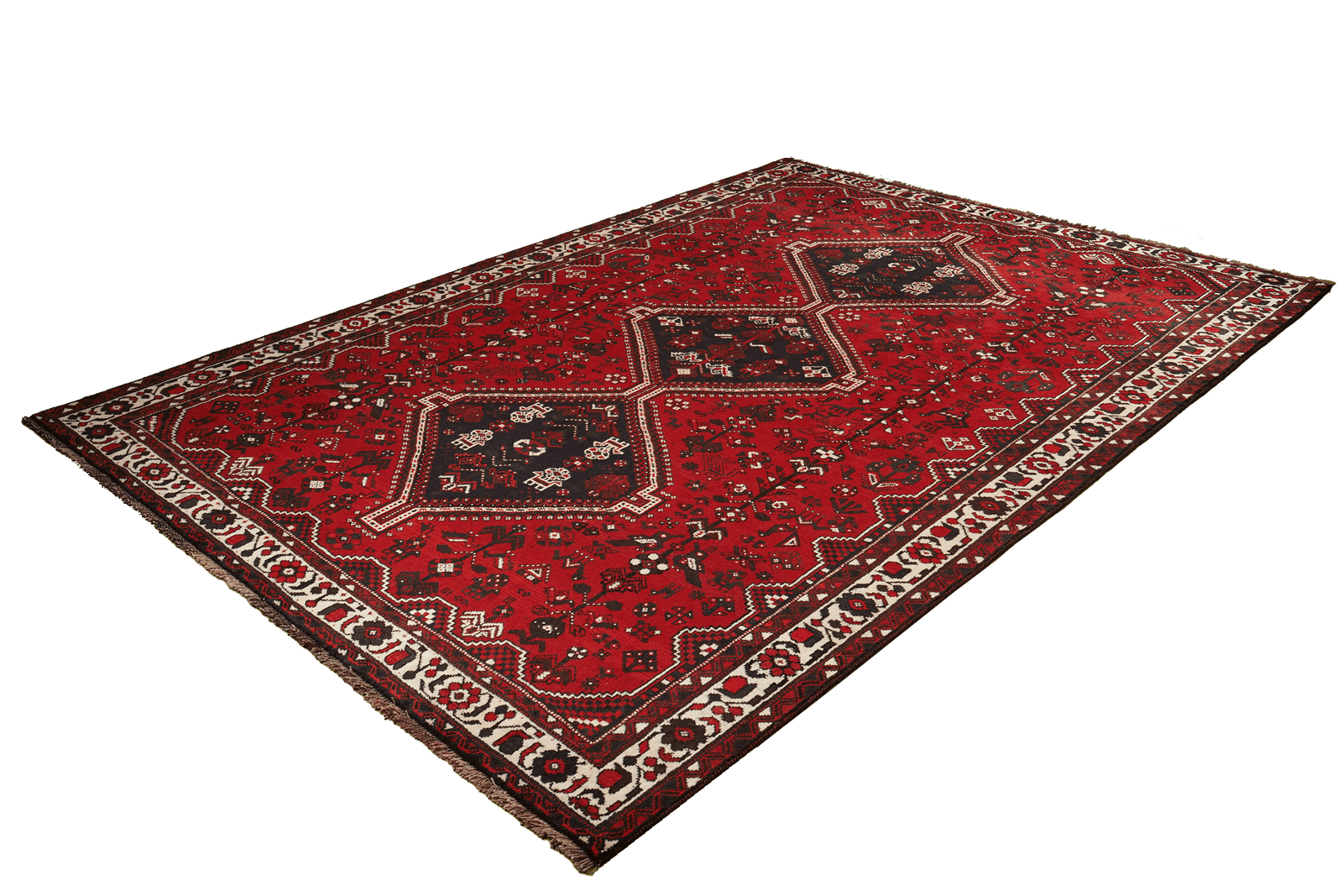 Gashgai — Hand-knotted, 206x291 cm, Red, 100% Virgin Wool | View 5