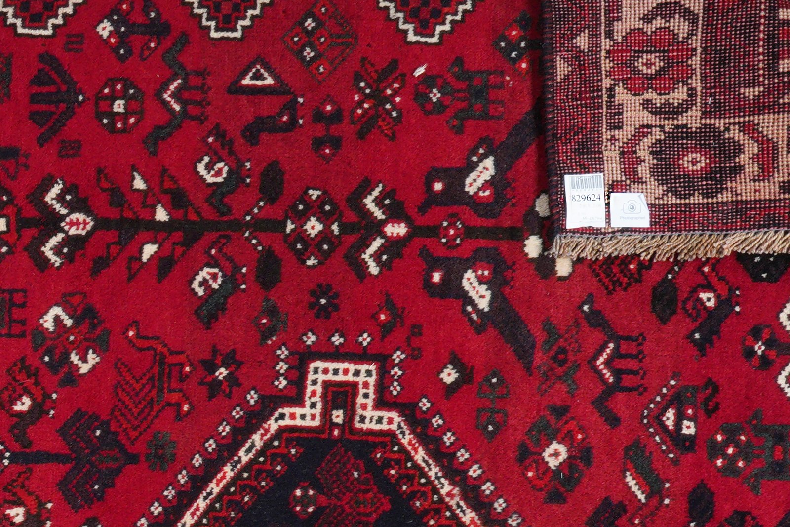 Gashgai — Hand-knotted, 206x291 cm, Red, 100% Virgin Wool | View 6