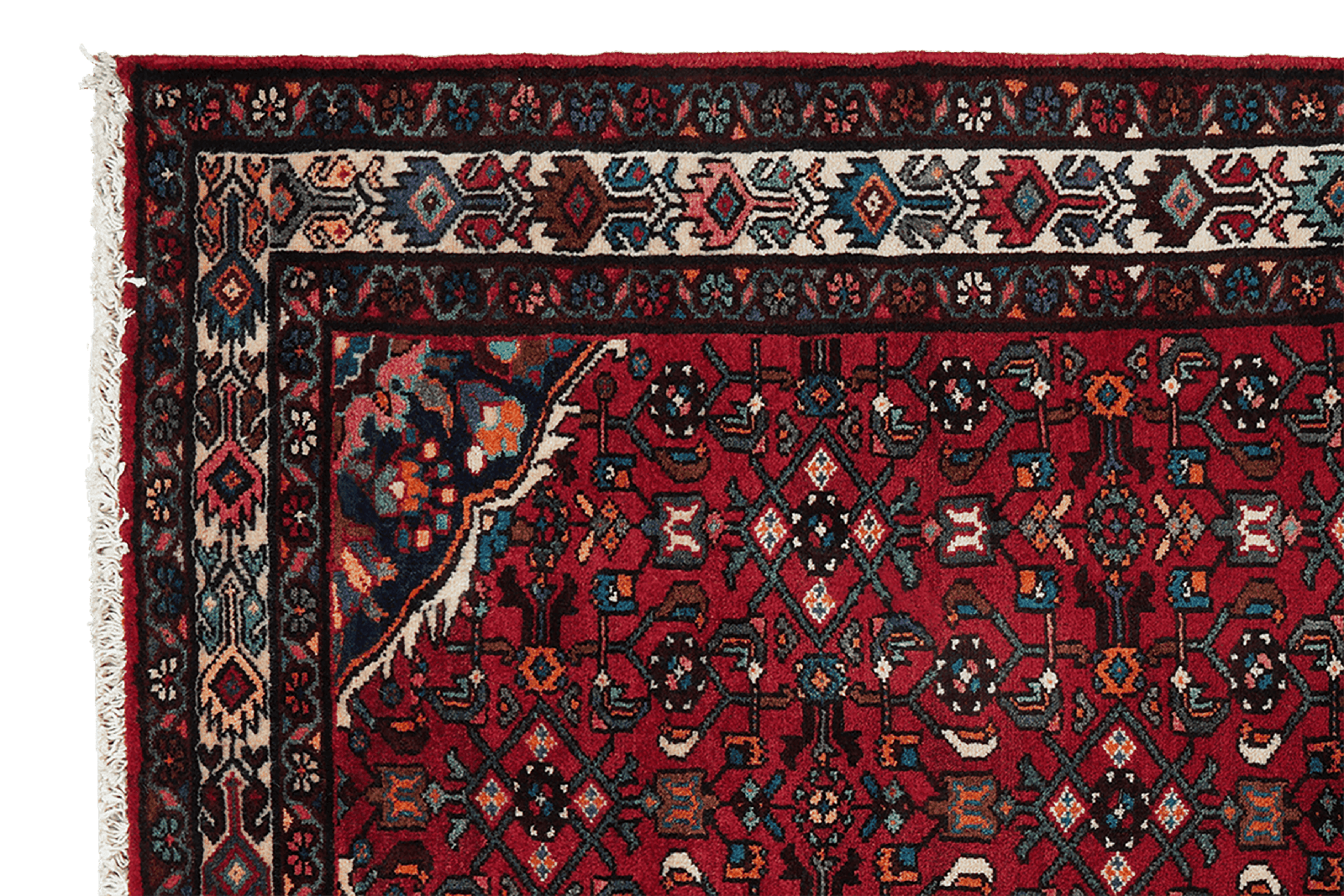 Hosseinabad — Hand-knotted, 131x229 cm, Red, 100% Virgin Wool | View 3