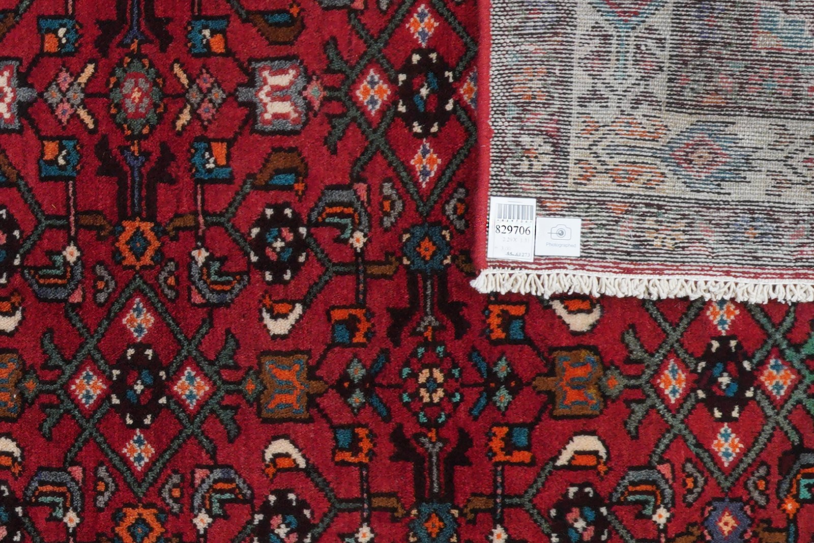 Hosseinabad — Hand-knotted, 131x229 cm, Red, 100% Virgin Wool | View 6