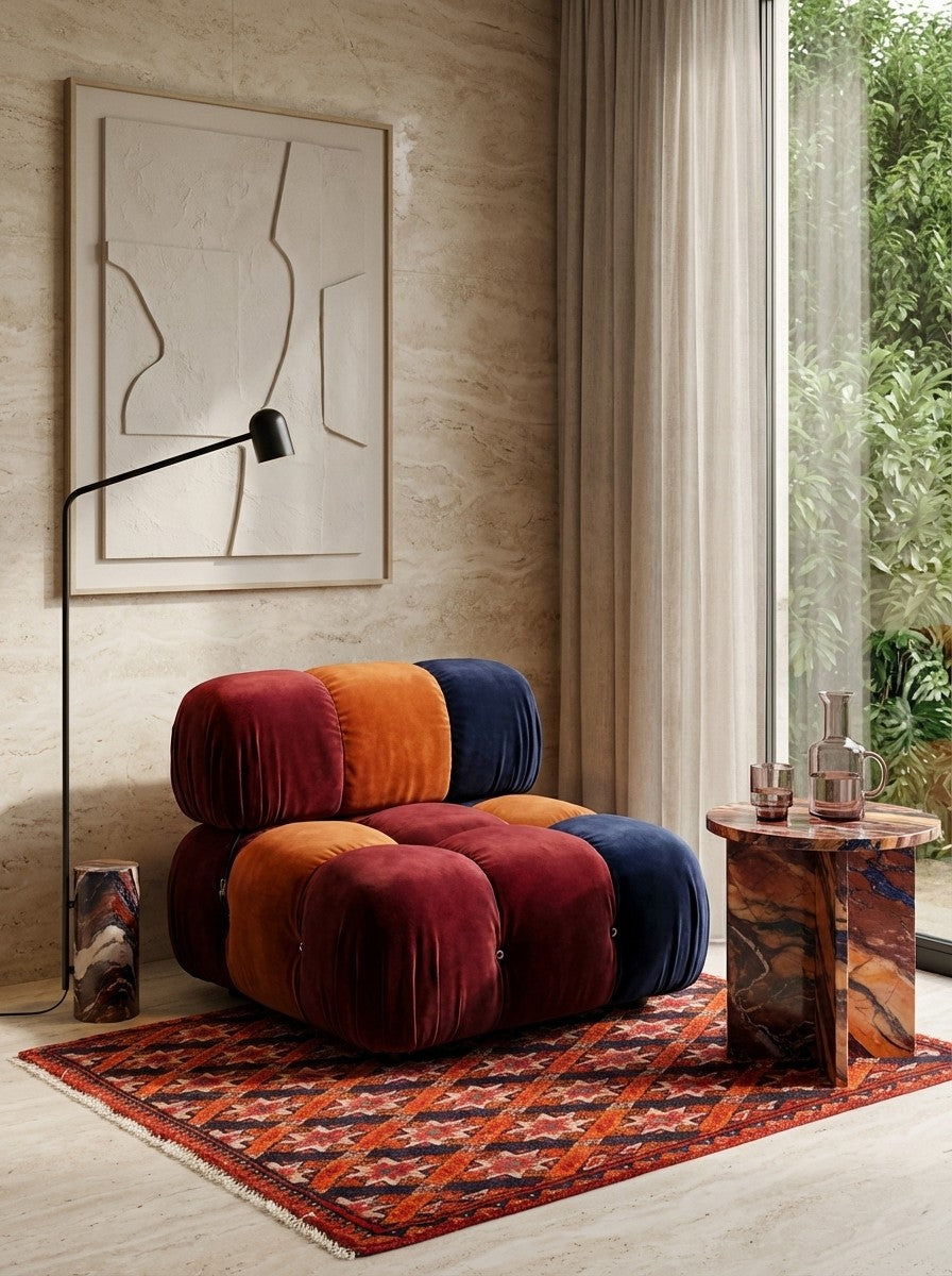 Gashgai — Hand-knotted, 65x62 cm, Multicolor, 100% Virgin Wool | Detail view
