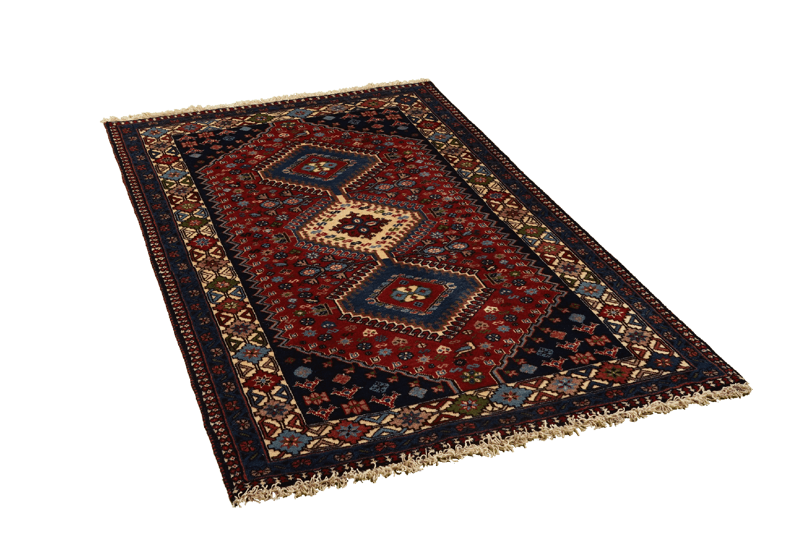 Yalameh — Hand-knotted, 101x152 cm, Red, 100% Virgin Wool | View 4