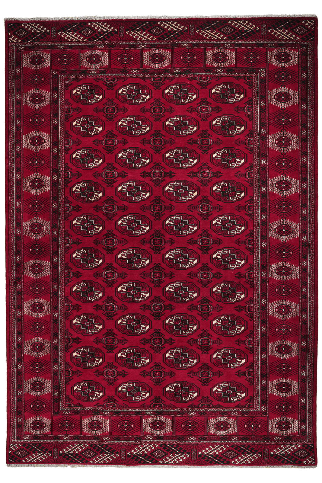 Turkman — Hand-knotted, 199x286 cm, Red, 100% Virgin Wool | Main view