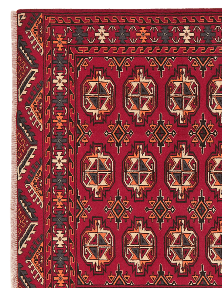 Turkman — Hand-knotted, 116x199 cm, Red, 100% Virgin Wool | View 3