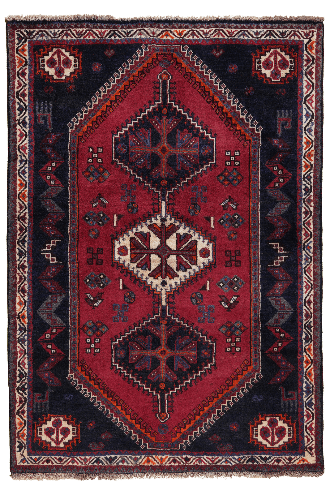 Gashgai — Hand-knotted, 108x155 cm, Red, 100% Virgin Wool | Main view