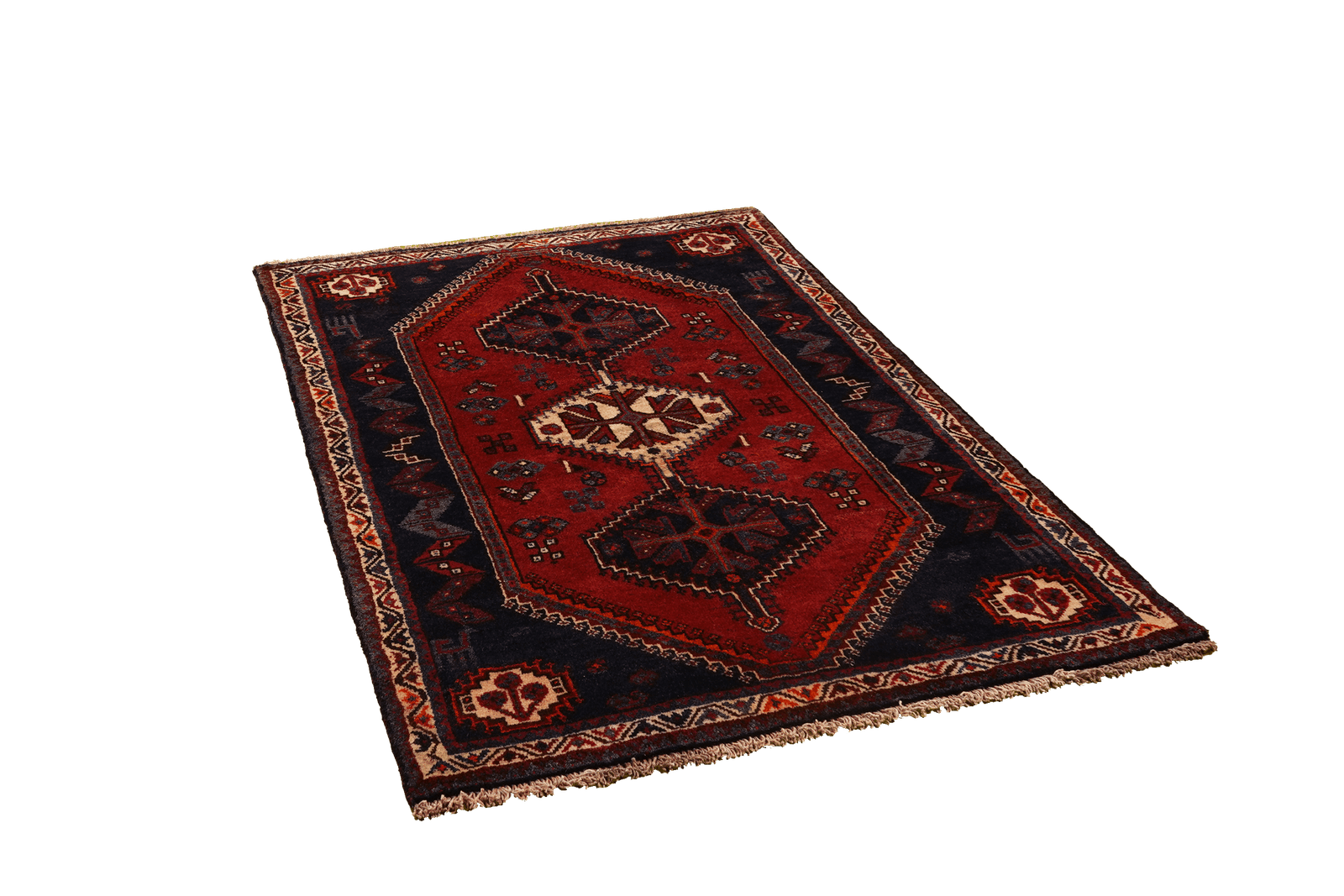 Gashgai — Hand-knotted, 108x155 cm, Red, 100% Virgin Wool | View 4