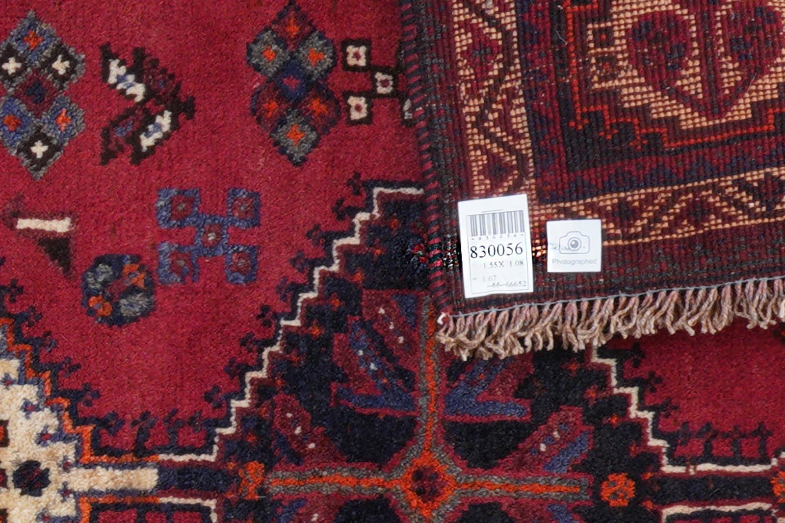 Gashgai — Hand-knotted, 108x155 cm, Red, 100% Virgin Wool | View 6
