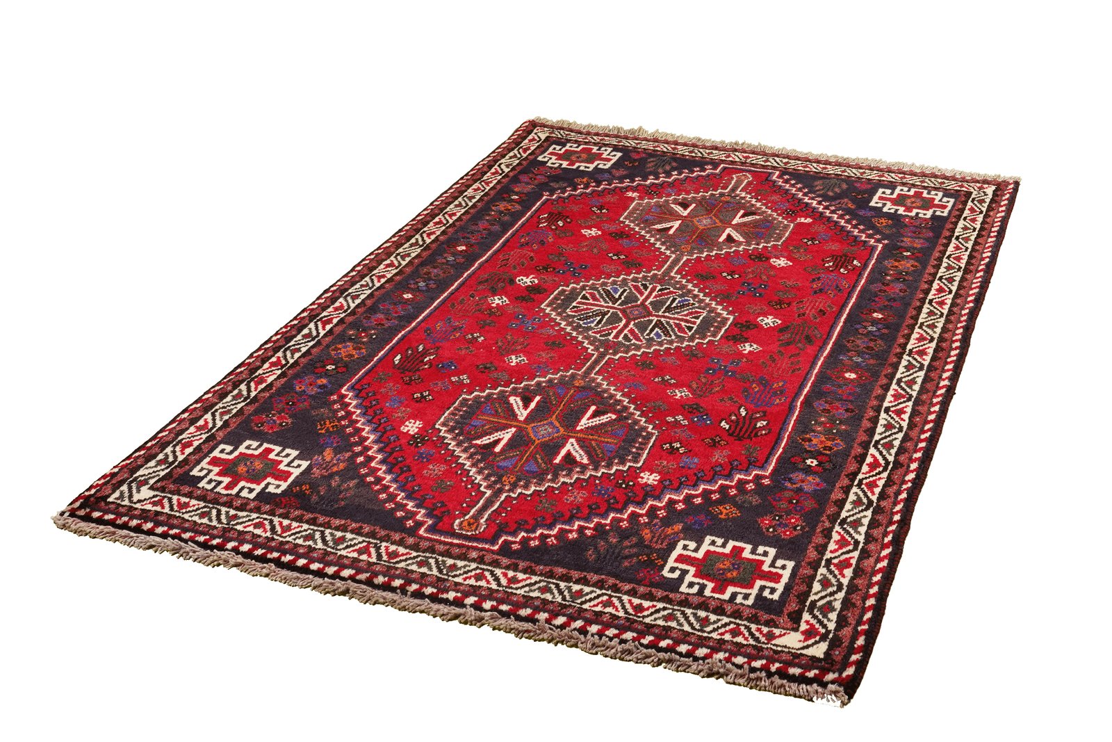 Gashgai — Hand-knotted, 122x171 cm, Red, 100% Virgin Wool | View 5
