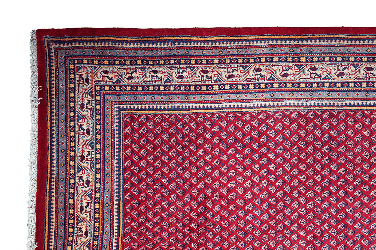 Sarough — Hand-knotted, 207x318 cm, Red, 100% Virgin Wool | View 3