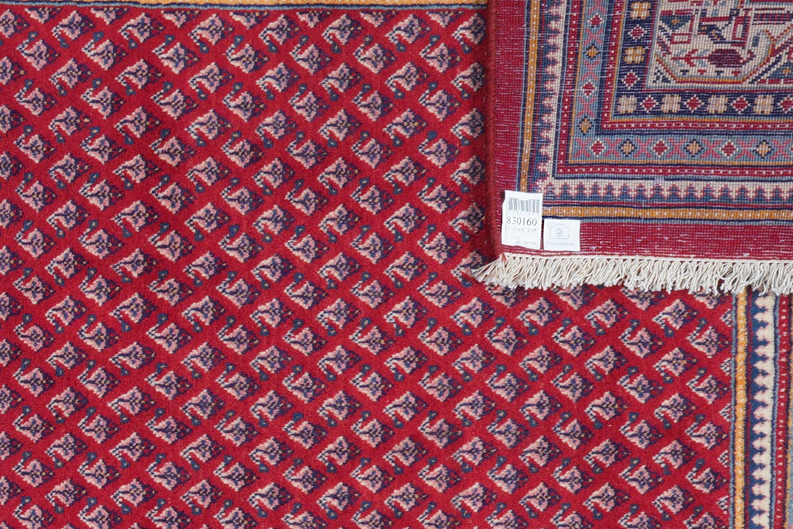 Sarough — Hand-knotted, 207x318 cm, Red, 100% Virgin Wool | View 6