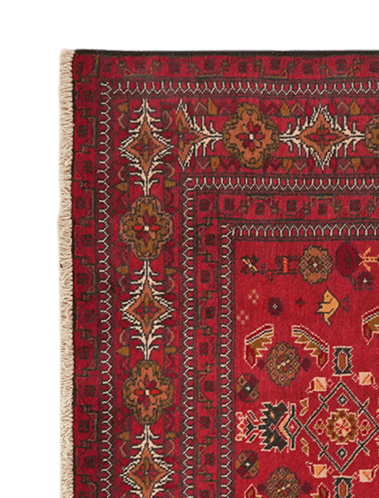 Belutch — Hand-knotted, 94x67 cm, Red, 100% Virgin Wool | View 3