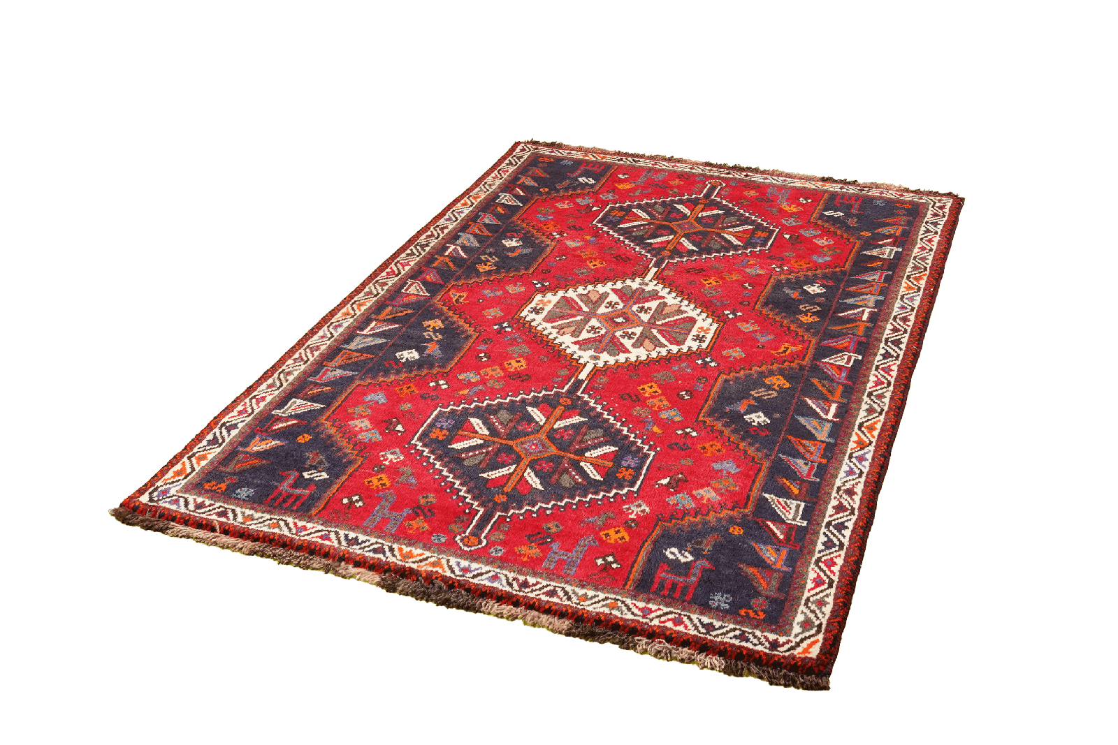 Gashgai — Hand-knotted, 114x164 cm, Red, 100% Virgin Wool | View 5