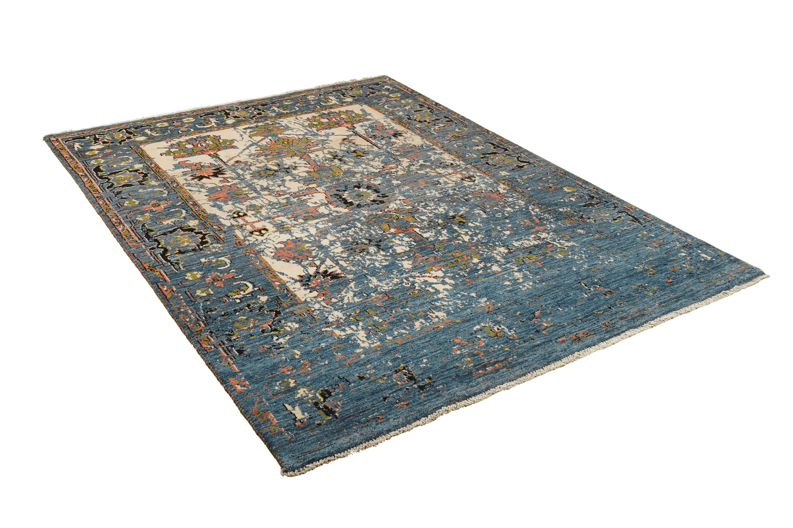 Rizbaf — Hand-knotted, 155x205 cm, Blue, 100% Virgin Wool | View 4