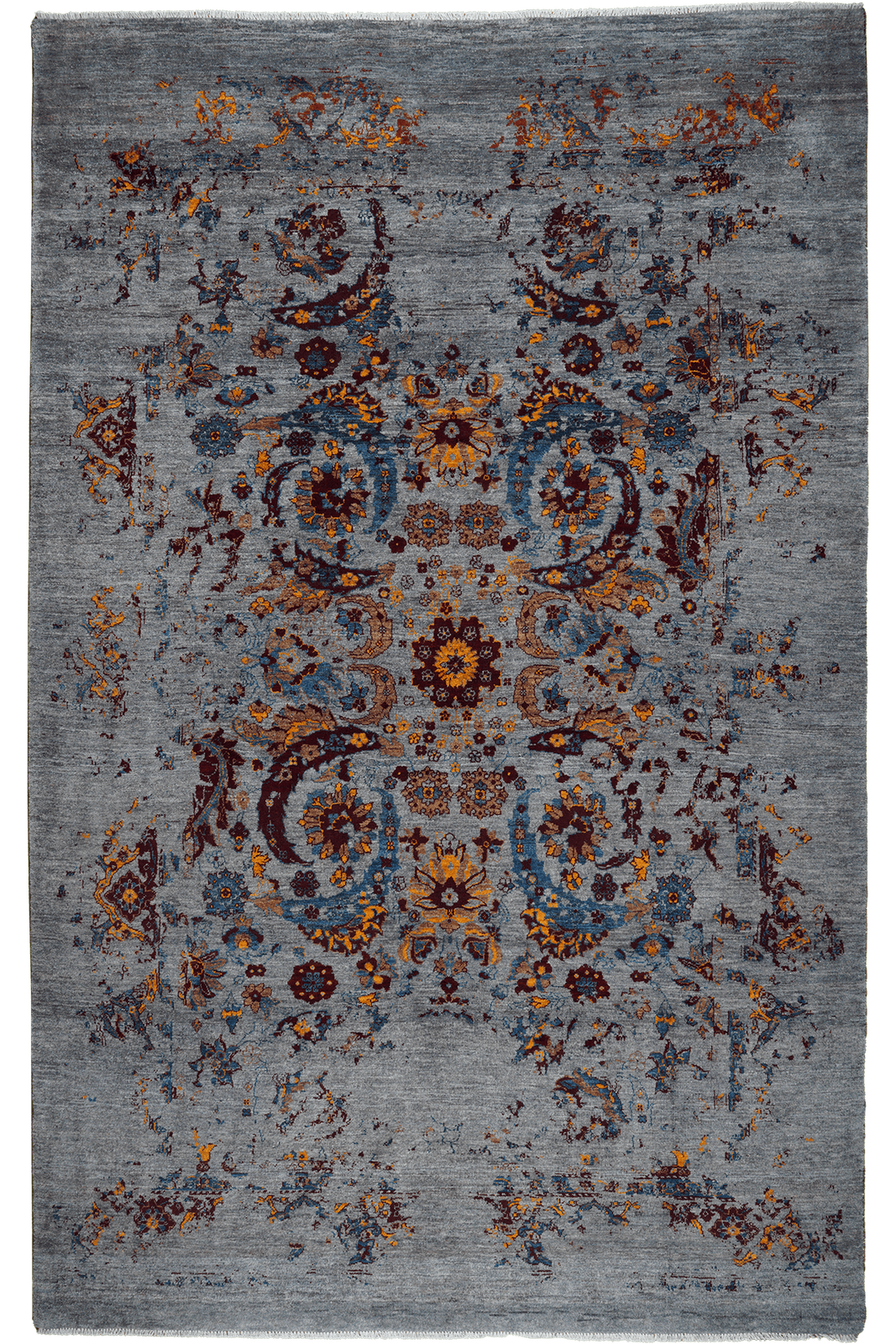 Rizbaf — Hand-knotted, 193x292 cm, Blue, 100% Virgin Wool | Main view
