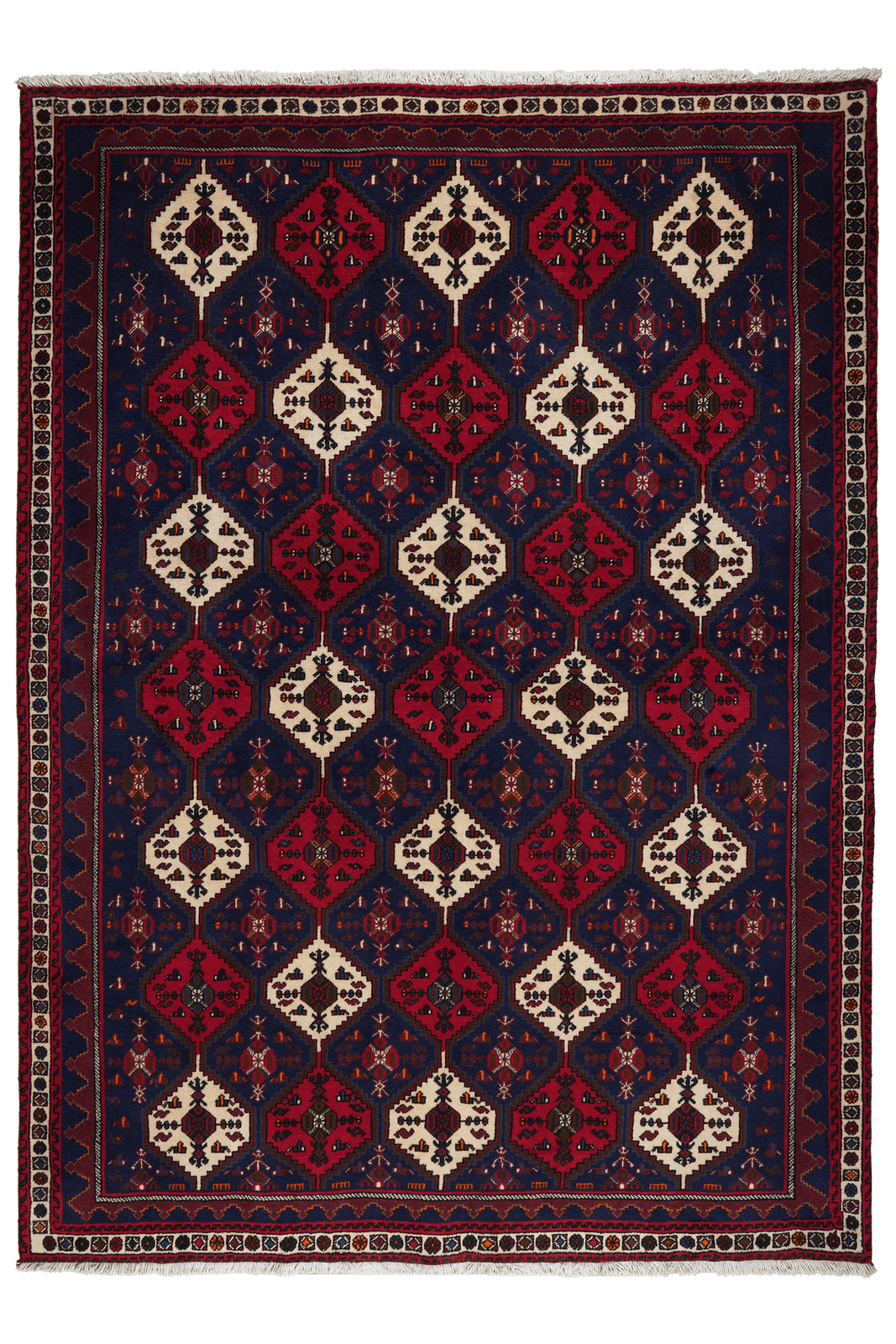 Afshar — Hand-knotted, 174x239 cm, Blue, 100% Virgin Wool | Main view
