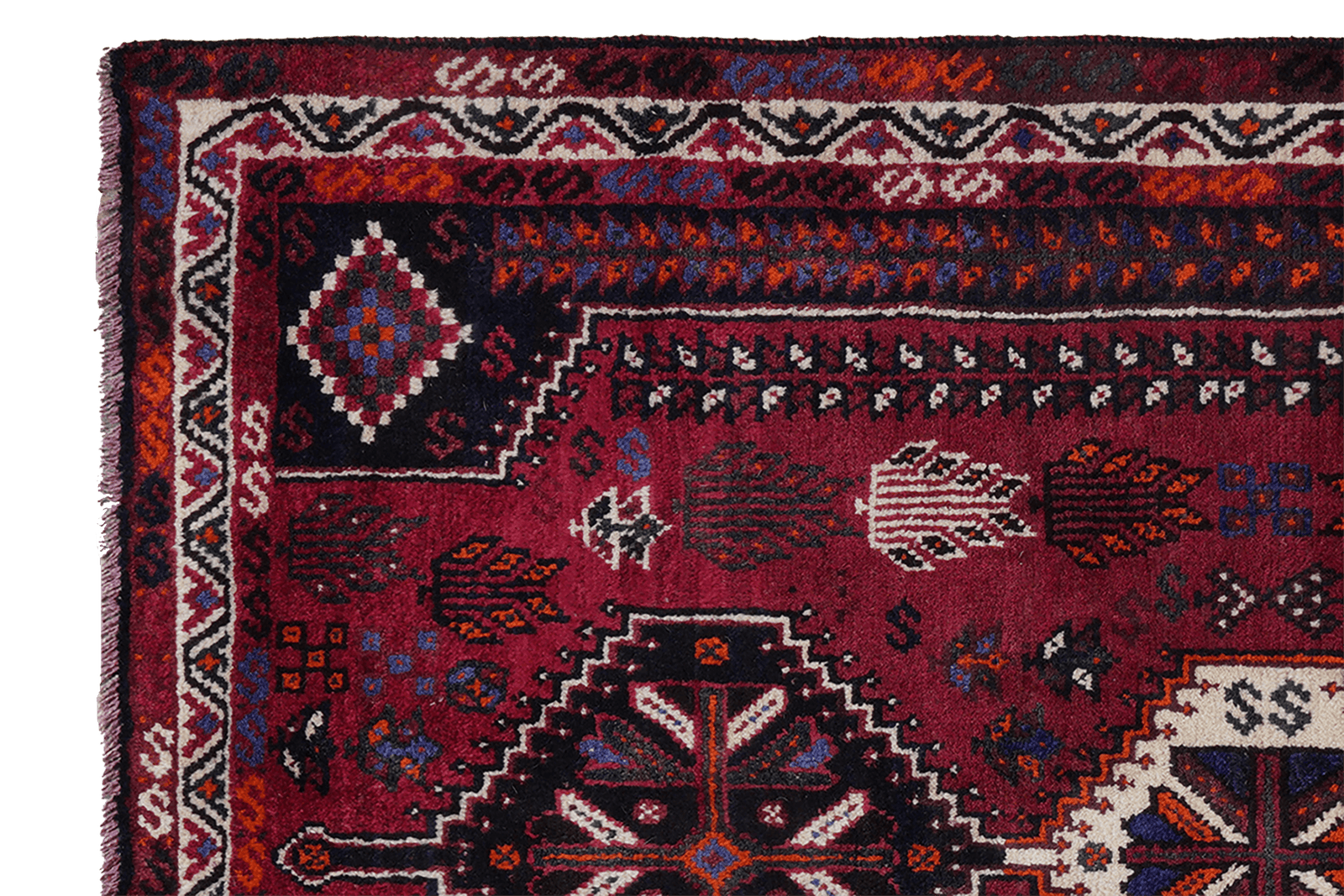 Gashgai — Hand-knotted, 117x162 cm, Red, 100% Virgin Wool | View 3