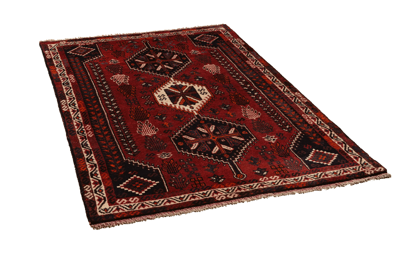 Gashgai — Hand-knotted, 117x162 cm, Red, 100% Virgin Wool | View 4