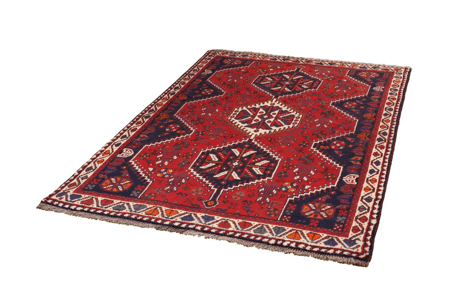 Gashgai — Hand-knotted, 126x172 cm, Red, 100% Virgin Wool | View 5