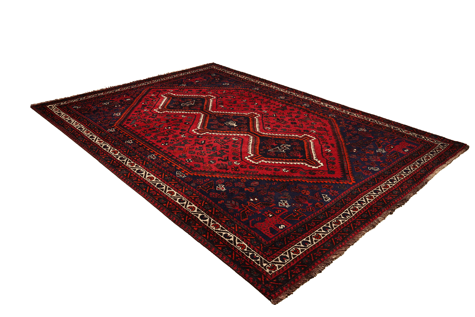 Gashgai — Hand-knotted, 205x295 cm, Red, 100% Virgin Wool | View 4