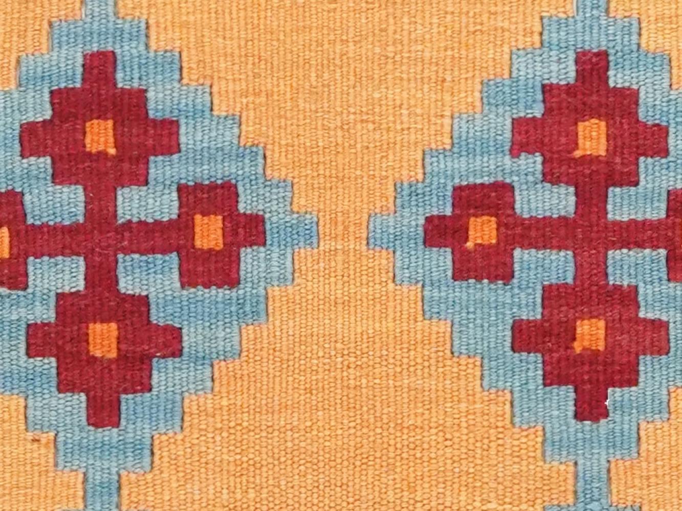 Kelim Gashgai — Handmade, 60x97 cm, Yellow, 100% Virgin Wool | View 4