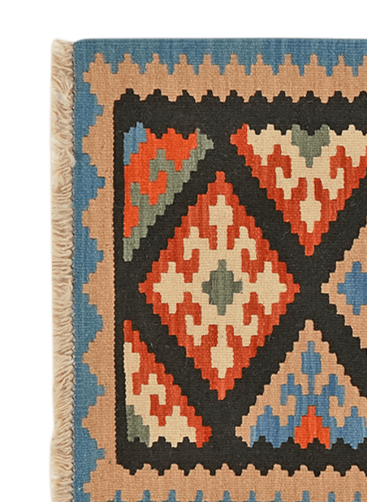 Kelim Gashgai — Handmade, 61x86 cm, Black, 100% Virgin Wool | View 3