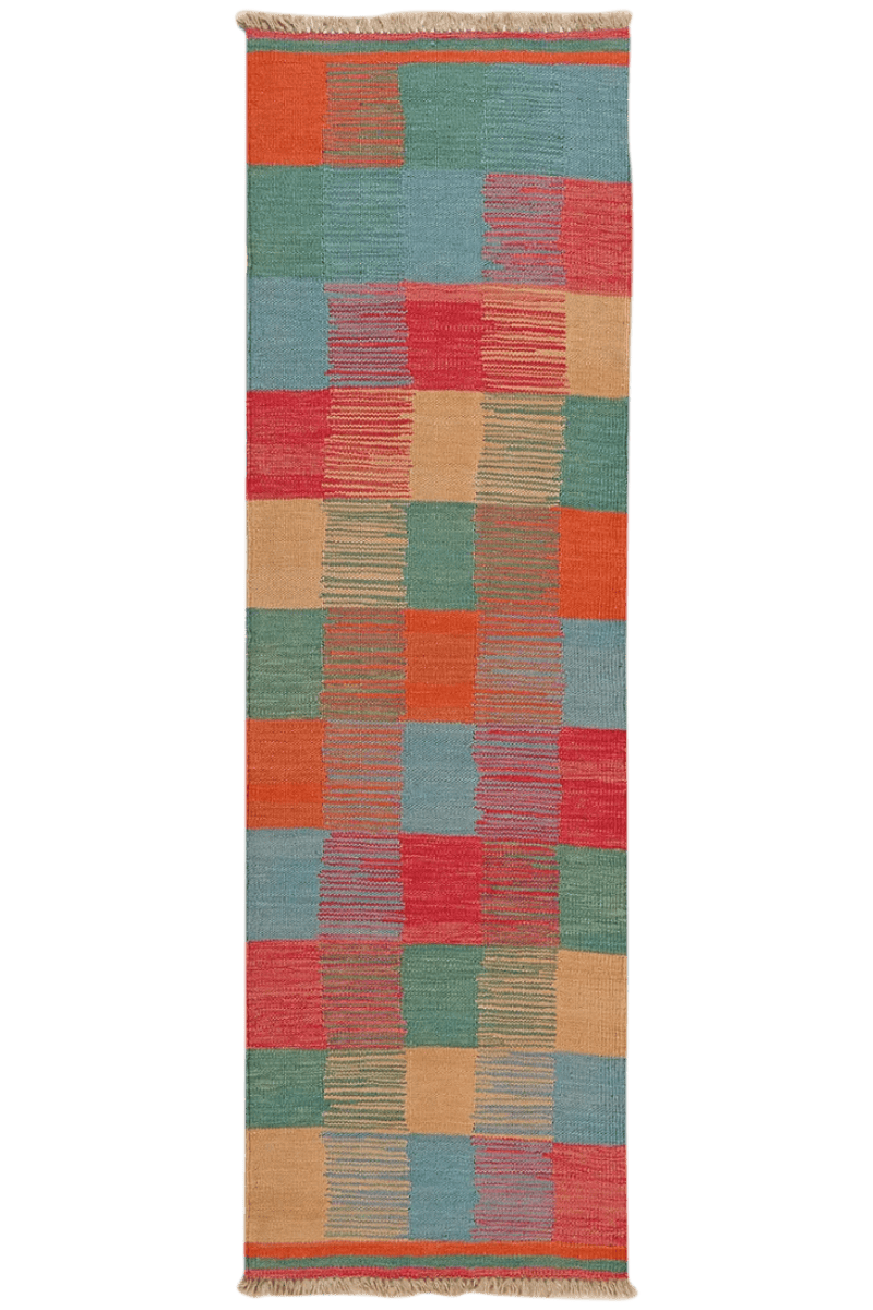 Kelim Gashgai — Handmade, 62x201 cm, Multicolor, 100% Virgin Wool | Main view