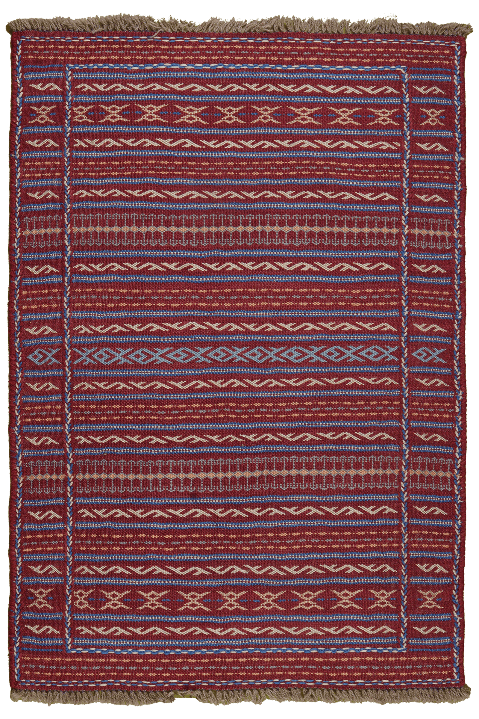Kelim Kordi — Handmade, 83x120 cm, Red, 100% Virgin Wool | Main view