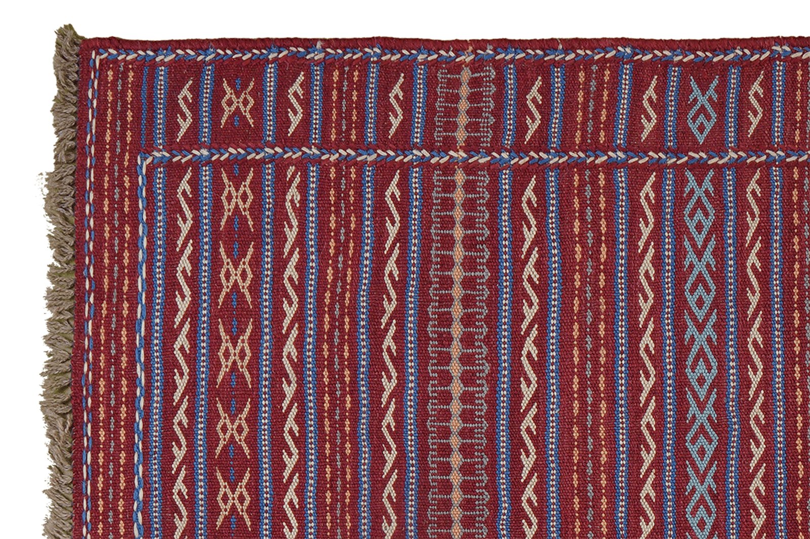 Kelim Kordi — Handmade, 83x120 cm, Red, 100% Virgin Wool | View 3