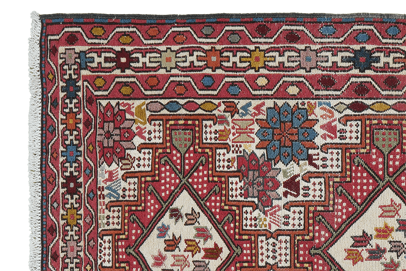 Sumak Shahsavan — Handmade, 81x93 cm, Beige, 100% Virgin Wool | View 3
