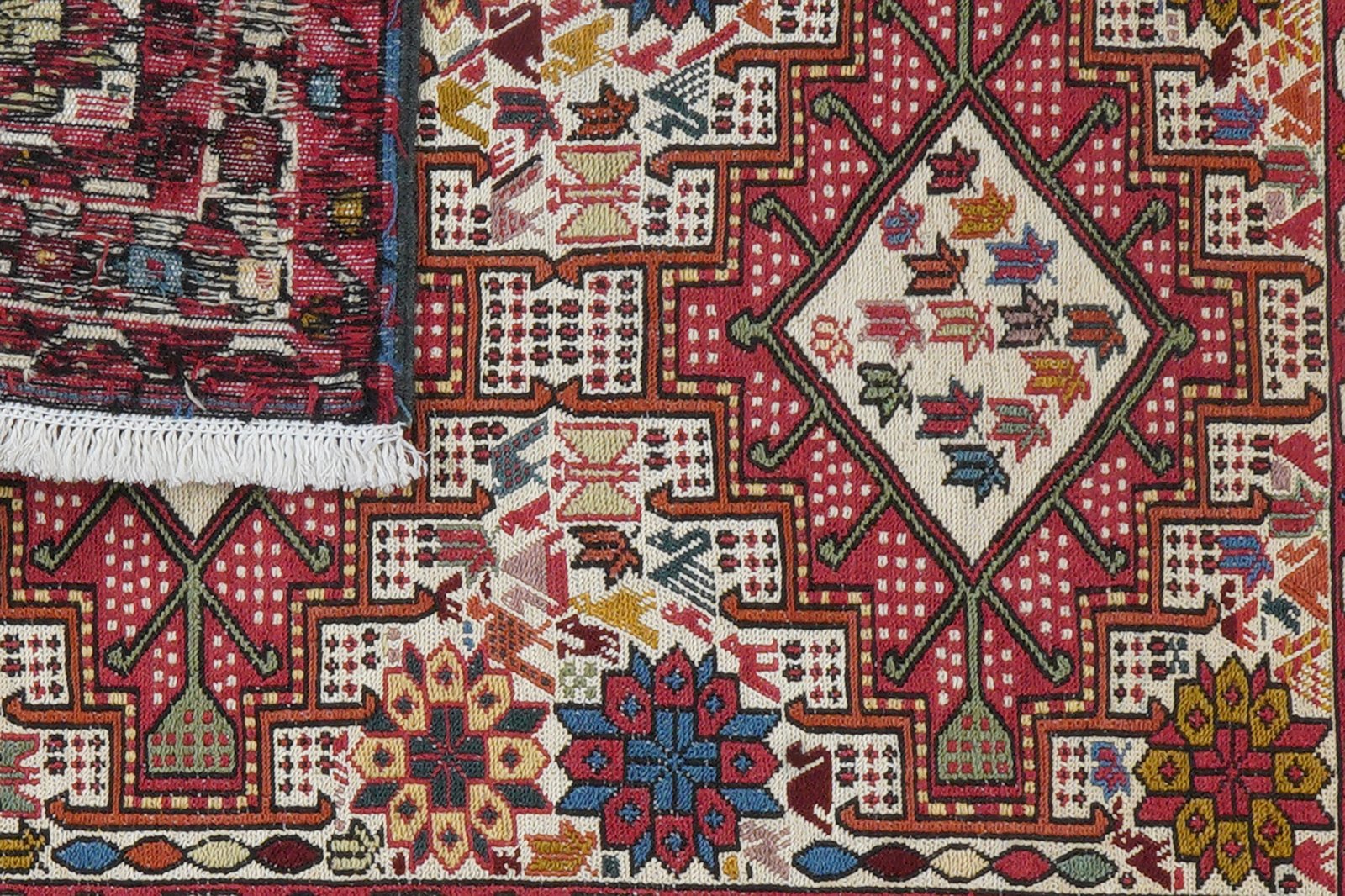 Sumak Shahsavan — Handmade, 77x94 cm, Beige, 100% Virgin Wool | View 6