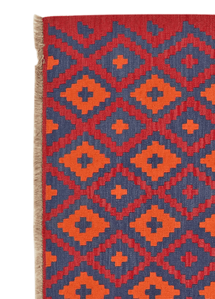 Kelim Gashgai — Handmade, 125x183 cm, Red, 100% Virgin Wool | View 3