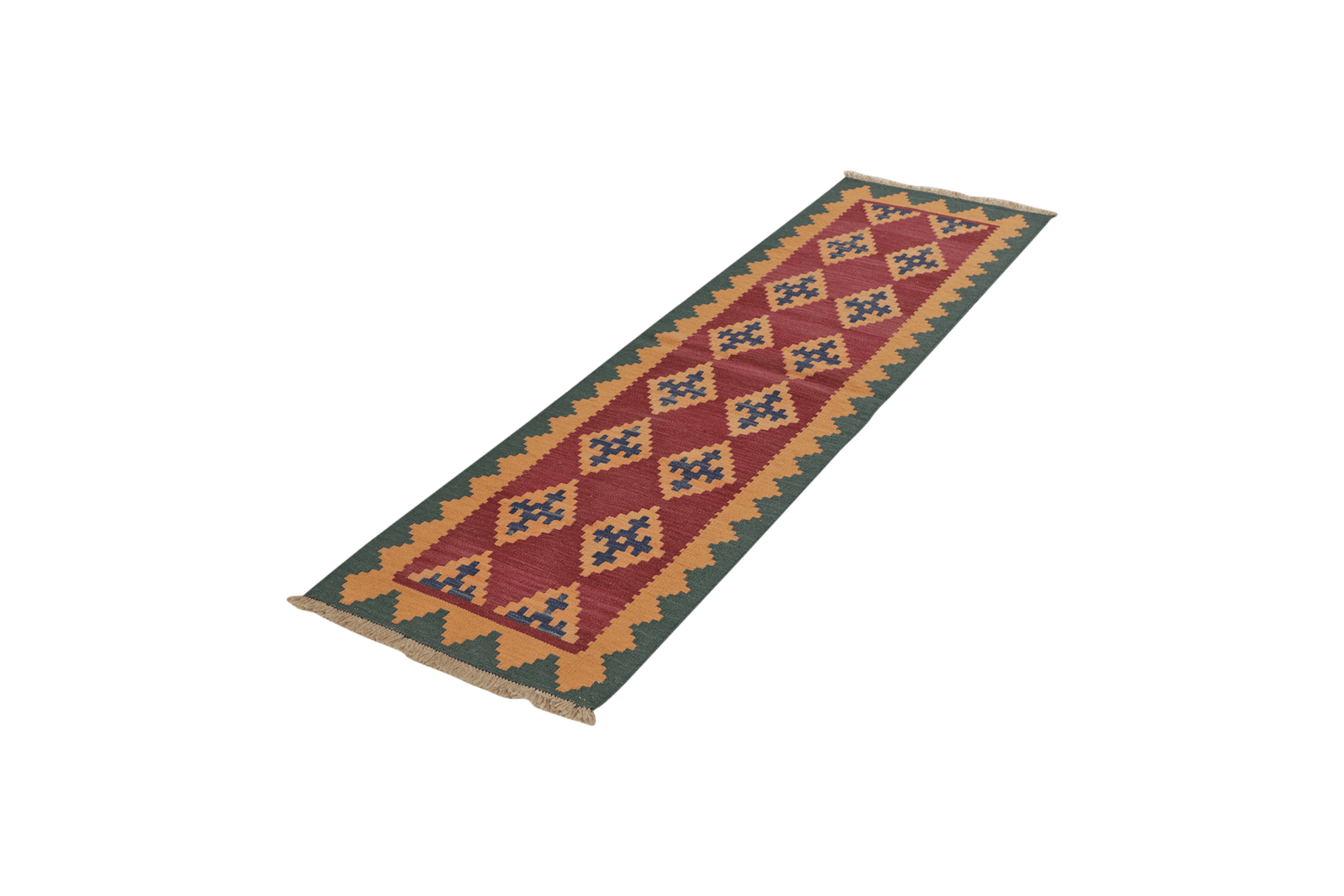 Kelim Gashgai — Handmade, 57x200 cm, Violett, 100% Virgin Wool | View 5