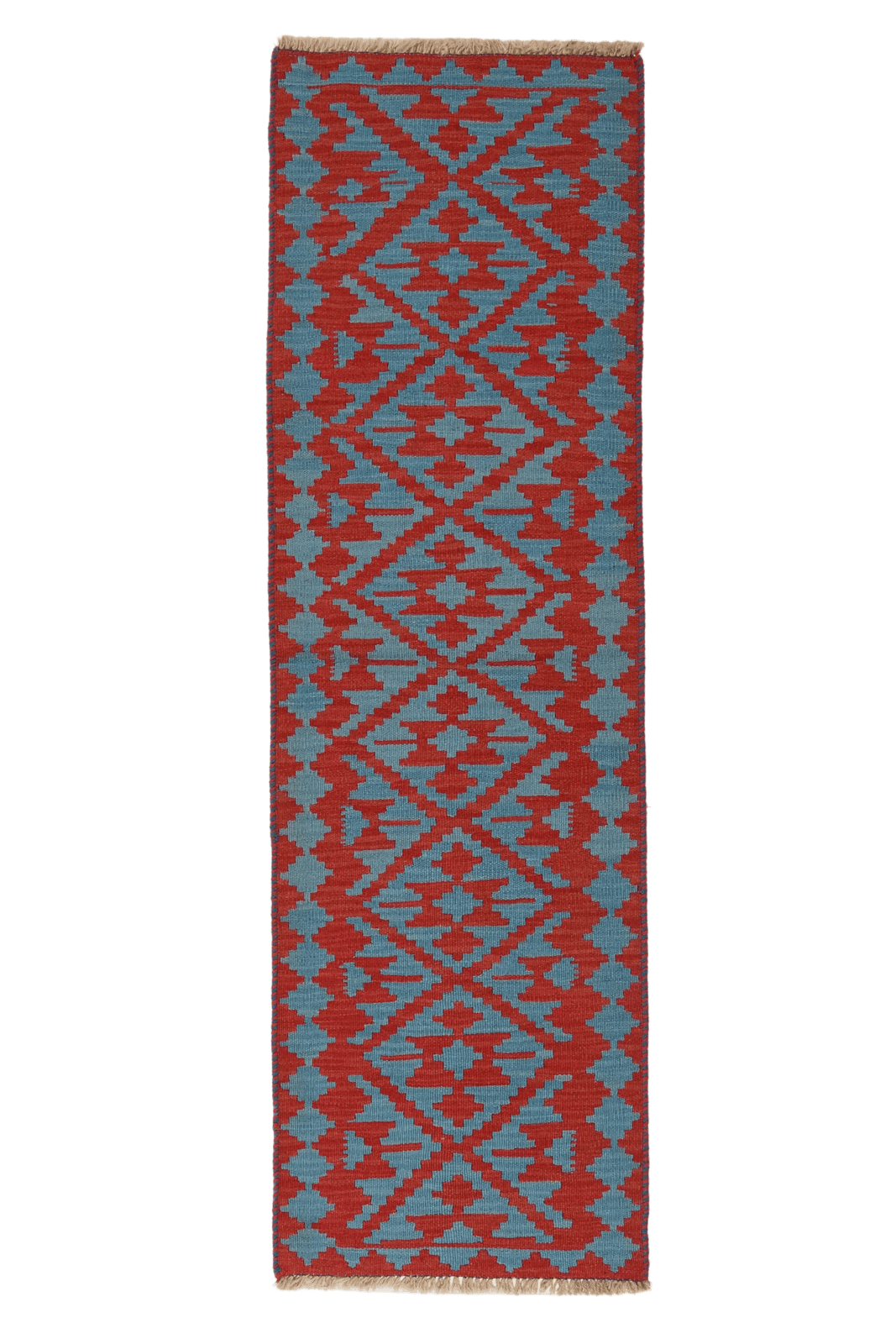 Kelim Gashgai — Handmade, 58x192 cm, Red, 100% Virgin Wool | Main view