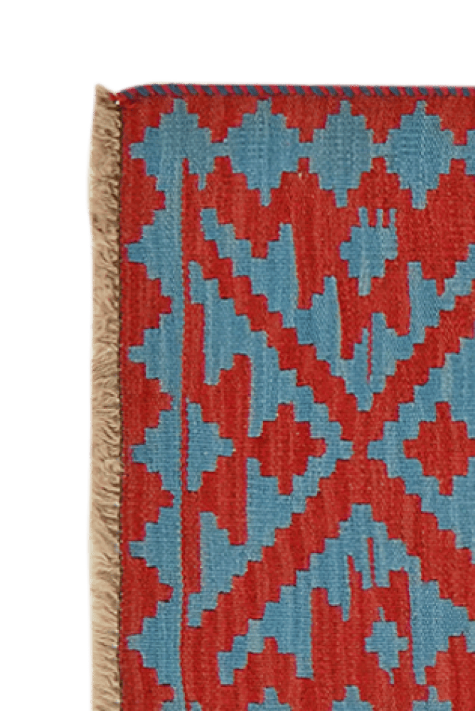 Kelim Gashgai — Handmade, 58x192 cm, Red, 100% Virgin Wool | View 3