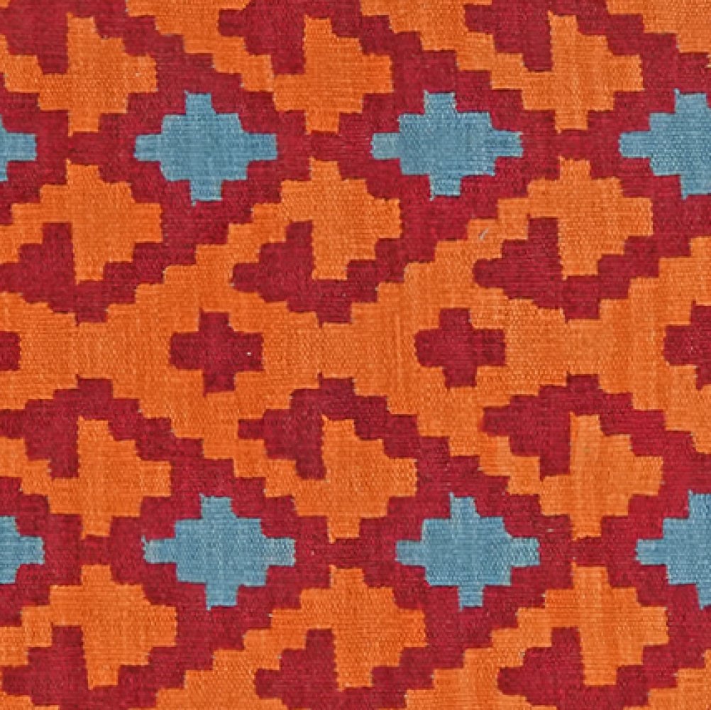 Kelim Gashgai — Handmade, 60x245 cm, Orange, 100% Virgin Wool | View 4