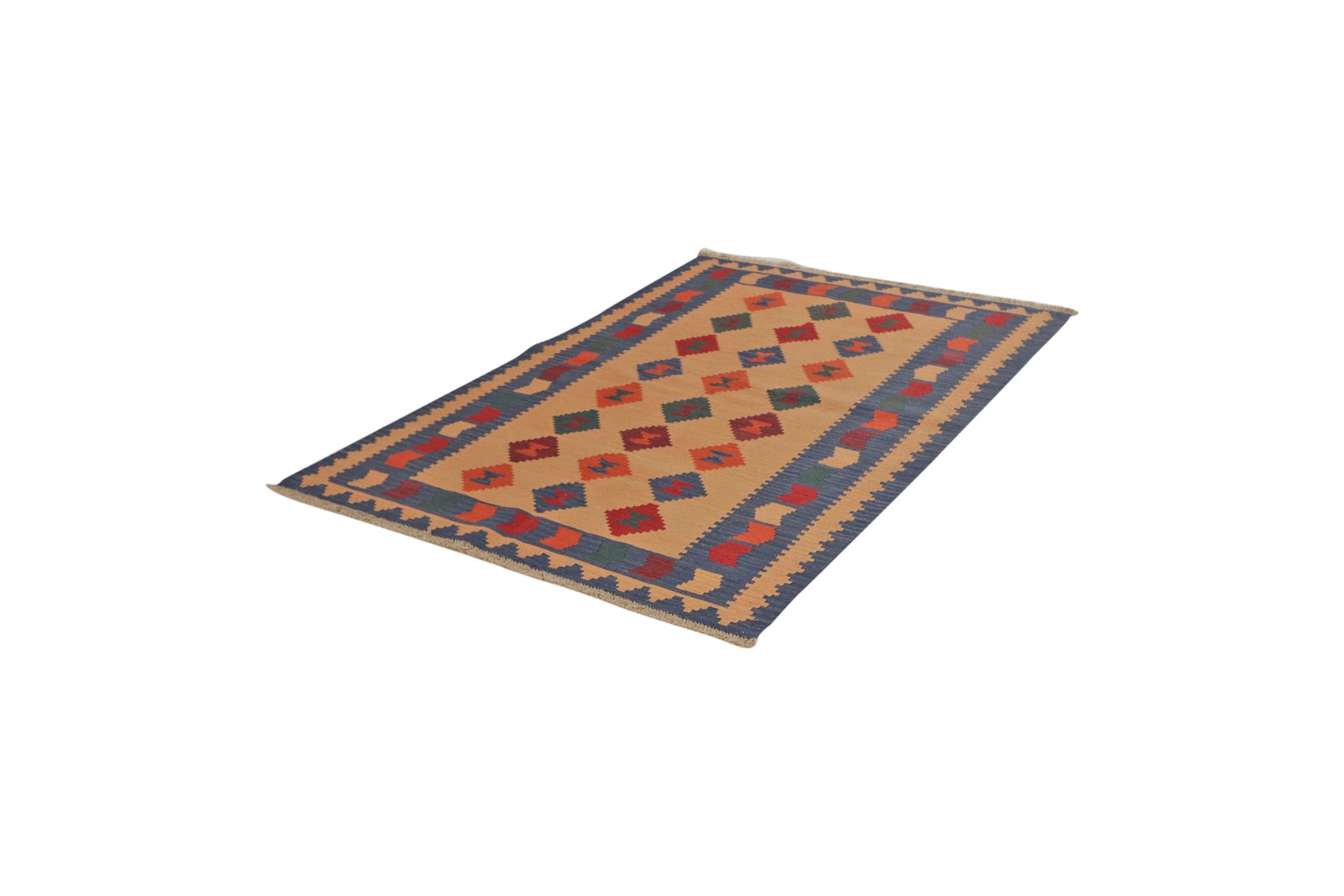 Kelim Gashgai — Handmade, 127x180 cm, Beige, 100% Virgin Wool | View 5