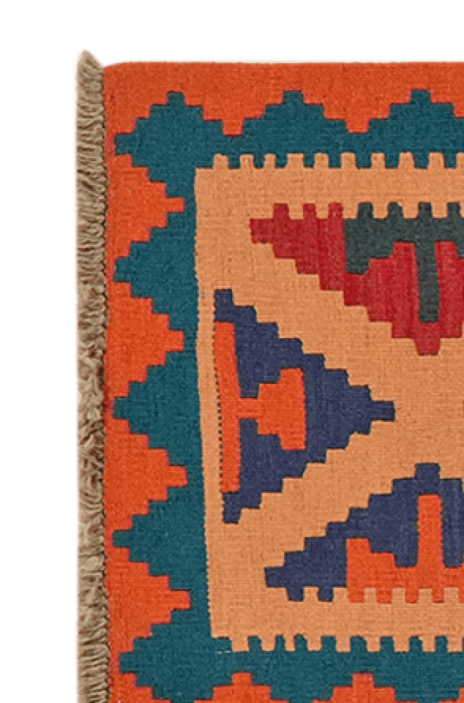 Kelim Gashgai — Handmade, 57x196 cm, Beige, 100% Virgin Wool | View 3